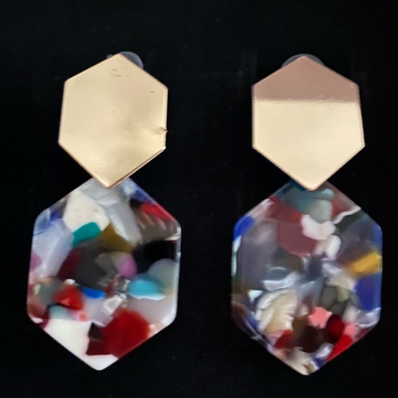 Multicolored & Gold Earrings - Picture 1 of 3